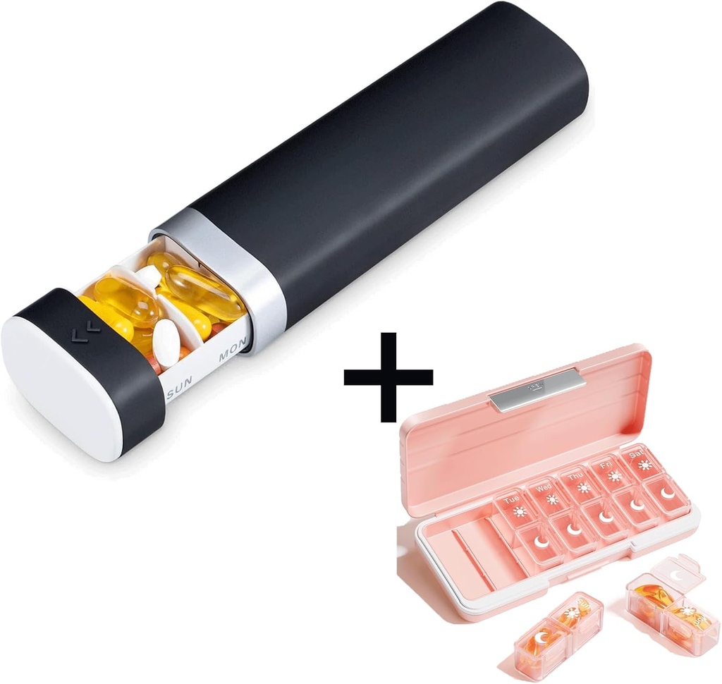AM PM Pill Organizer 2 Mal A Day, 7 Tage Pille Box Wöchentliche Pille Organizer Reisen mit separaten Container, tragbaren Tagesmedizin Planer Dispenser Fall für Vitamin, Fischöle, Ergänzungen