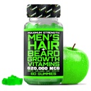 Beste Bart Stuff Bart Wachstum Vitamine - Biotin Gummis für Bart &amp; Haarwachstum – Maximale Stärke 620.000mcg Biotin mit Collagen, MSM, Keratin & Bamboo Extrakt