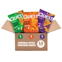 Quest Nutrition Tortilla style croustilles protéinées Boîte de variétés, Chili Lime, fromage Nacho, Taco chargé, faible teneur en glucides, haute teneur en protéines, sans gluten, 1,1 oz (paquet de 12)