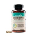 NatureWise Digestive Enzyme - Multi Enzymes with Probiotics + Prebiotics - Post Mealtime Comfort & Bloating Support + Aids Digestion and Gut Health - Soy-Free, Non-GMO - 60 Kapseln[1-Month Supply]