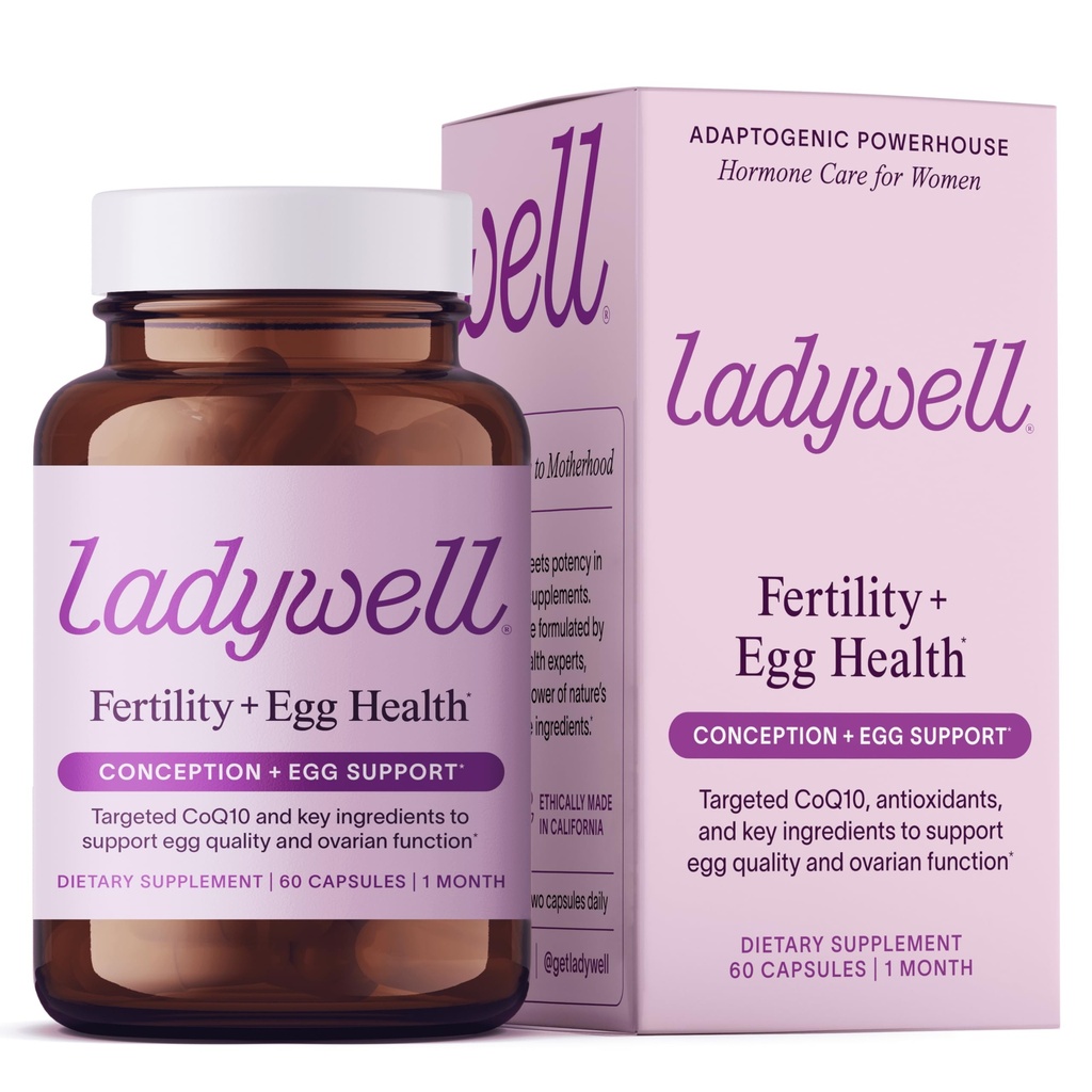Ladywell Fertility + Egg Health | Fertility Support | Ovarian Gesundheit, Eierqualität, Ovulation & Conception Wellness Support | CoQ10, Folate + Key Ingredients | Science-Backed Women’s Supplement, 60 Ct