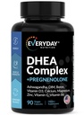 DHEA Micronized 200mg Complex mit Pregnenolone 100mg Supplement für Männer und Frauen mit Ashwagandha, DIM, Magnesium, Boron, Calcium, Zink, Vitamin D3, C und B6 Hormonunterstützung - Made in USA 90 Kapseln