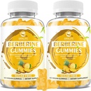 Berberine Gummis mit Ceylon Cinnamon 1500mg Hohe Potenz Berberine HCL-Ergänzung für Immun- und Stoffwechselunterstützung, Sugar Free, Ananas Flavor - 120 Count