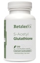 RetzlerRx S-Acetyl Glutathione Supplement 100 mg pro Kapsel, Made in USA - 120 säurebeständige Kapseln - Antioxidantien-Unterstützung - Non-GMO, Soy & Gluten-Free / Bergaflow®, Pharmazeutische Sorte