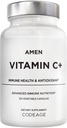 Amen Vitamin C+ Ergänzung mit Zink, Bioflavonoide, Quercetin, Rose HIPS, Elderberry – Vegan, Non-GMO – 2 Monate Versorgung - 120 Kapseln