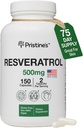 PRISTINE's Resveratrol 500MG 75 Tage Versorgung Anti-Aging-Antioxidant & Herz-Gesundheitsergänzung Kapseln - Gehirn & Lung Gesundheit Vorteile