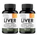Sandhu's Liver Cleanse Detox & Repair Support (Pack of 2) , 70 Capsules (Pack of 2) , Supplément à base de plantes pour la santé du foie , Thistle de lait Dandelion racine Andrographe avec 8 minéraux