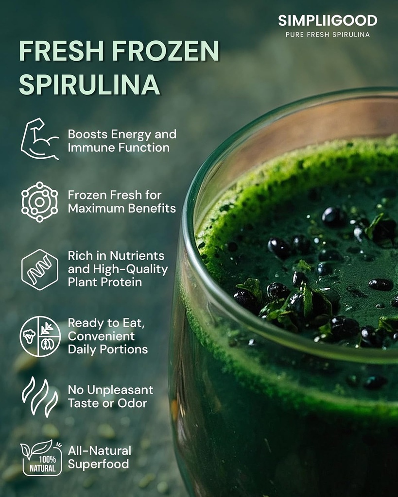 Spirulina Cubes - High Protein, Vitamin-Rich Superfood mit natürlichem Geschmack - Vegan, Glutenfreie Nährstoffe Powerhouse Spirulina Pods für Glatteien (1.680, Kilogramm)