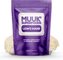 MUUK' SUPERFOODS | Pure Organic Lion's Mane Mushroom Powder | Brain-Boosting, USA-Made | 3.5 oz (100g), 60 Servietten
