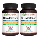Pure Nutrition Ultra Calcium 1000mg avec VIT D3 + K2-180 Tables (90 X Pack de 2)-- Supplément de Calcium hautement absorbant avec Calcium Citrate Malate, VIT D3, K2, Moringa Oleifera, Magnésium et Zinc.