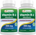 Best Naturals Vitamin B2 (Riboflavin) 400mg - Migraine Relief - Veggie Kapseln - Conezyme Precursor - 120 Count (120 Count (Pack von 2))