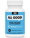 NovaFerrum Alle guten | Eisen Kapsel Ergänzungen für Erwachsene | Anemia | 50mg Eisen | 90 Servieren | Zucker Free | Vegan | Glutenfrei