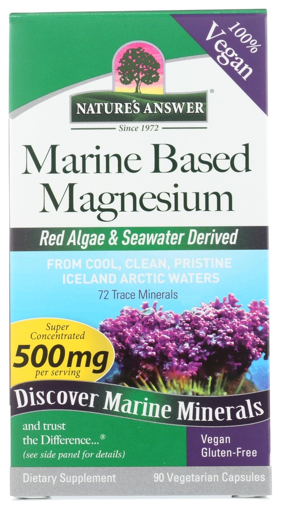 Réponse de la nature Magnésium à base marine, super concentré 500mg.