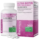Bronson Ultra Biotin 10 000 Mg Supplément pour cheveux et ongles, non-OGM, 360 Capsule végétarienne