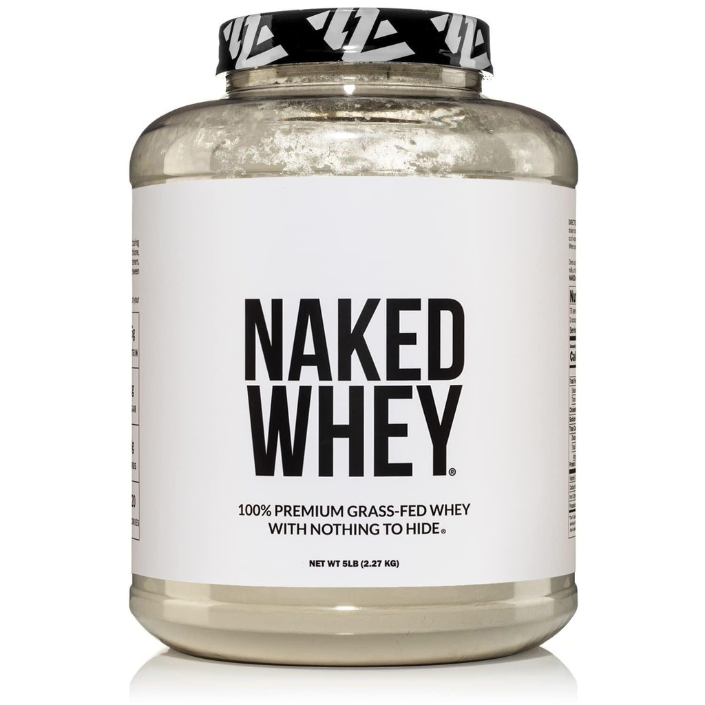 NAKED WHEY 5LB 100% Gras Fed Unflavored Whey Protein Powder - Nur 1 Ingredient, Ungesättigt - Keine GMO, Soy oder Gluten - keine Konservierungsstoffe - Förderung von Muskelwachstum und -gewinnung - 76 Servierungen