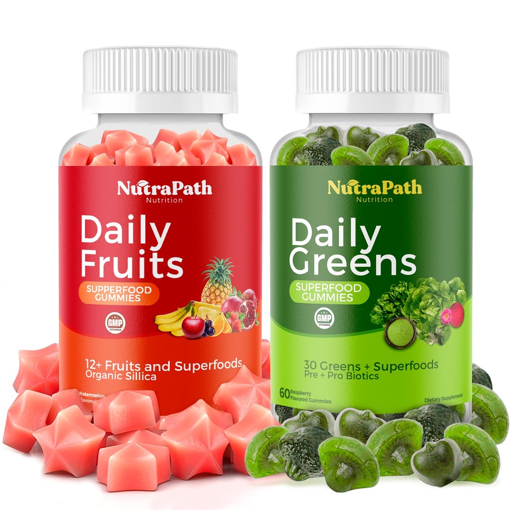 Superfood-Fruchten und Veggies-Gummien (120 Chews), 12+ Superfruits & 30 Gemüse, Obst & Kräuter, Obst und Gemüse Vitamine, Non-GMO, Pectin-basiert, Glutenfrei