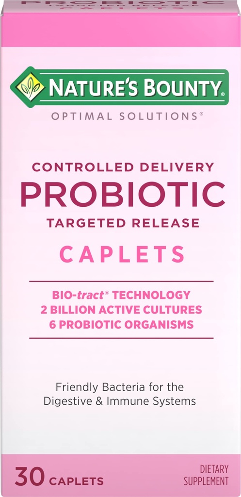 Nature's Bounty Probiotique, Supplément diététique à livraison contrôlée, soutient la santé digestive, intestinale et immunitaire, 30 capsules, 30 portions totales