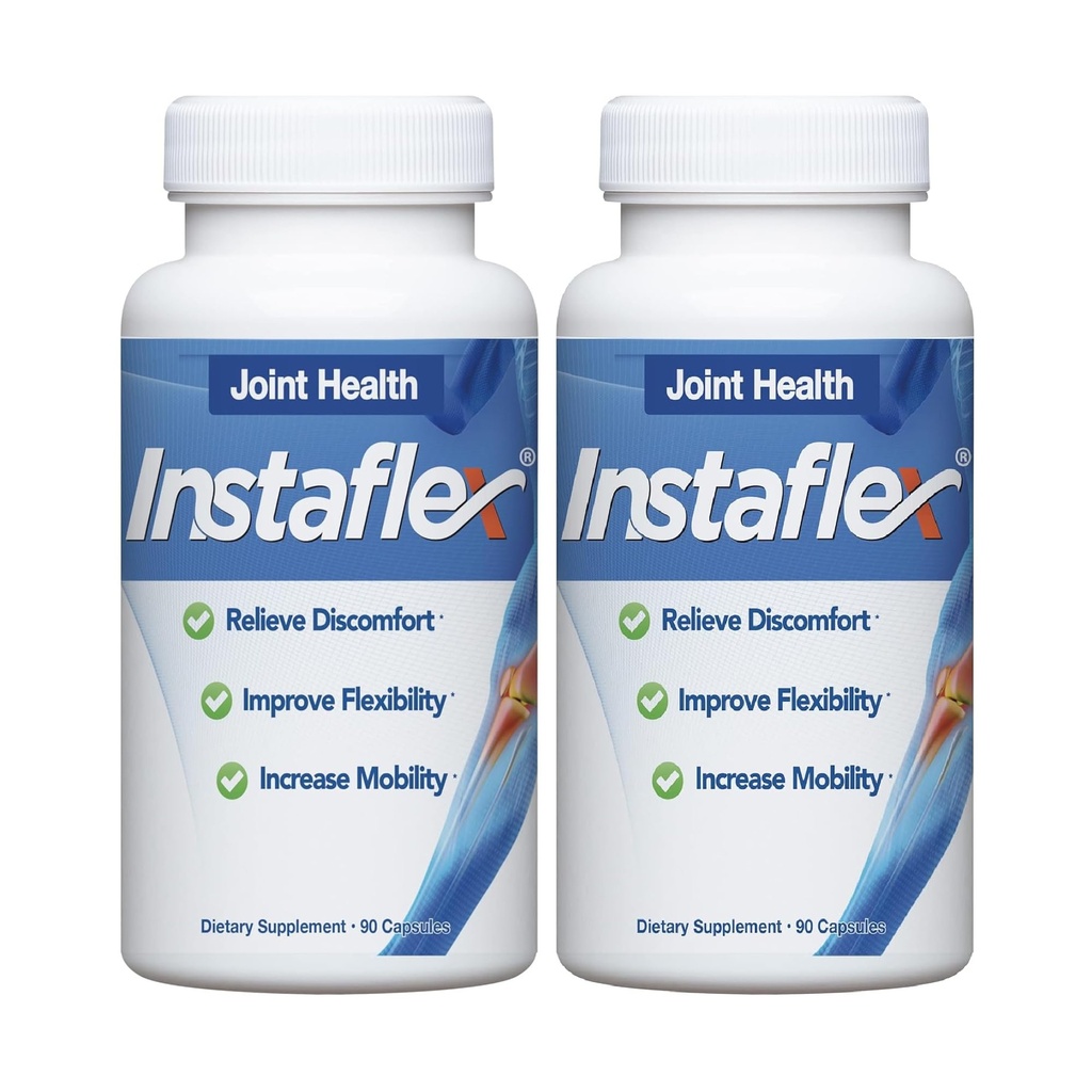 Supplément de soutien mixte Instaflex - Mélange de soulagement articulaire cliniquement étudié de glucosamine, MSM, saule blanc, curcuma, gingembre, Cayenne, acide hyaluronique - 180 capsules