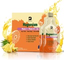 Magnesium Citrat Liquid Supplement, mit Bromelain, Vitamin C, D3, B6, Zink, Hochabsorption Magnesium Citrat Mundlösung, Magnesium für Verstopfung, Zzz & Energie, Ananas, 10 Fl Oz