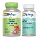 SOLARAY Irish Sea Moss und Total Cleanse Uric Acid - Wellness und Joint Health Bundle w/Naturally Occurring Vitamins, Minerals, Live Bacteria, Plus Tart Cherry, Turmeric and Celery Seed, 100/60ct