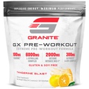 Granite GX Pre Workout Supplement, Tangerine Blast Flavor, unterstützt Fokus, Energie, & Performance mit Teacrine, L-Citrulline, Betaine, & A-GPC (20 Servietten)