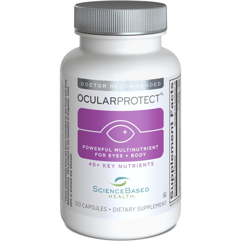 ScienceBased Health OcularProtect - Tägliches Multivitamin mit Advanced Eye Health Support - 40+ Schlüsselnährstoffe mit Lutein, Zeaxanthin, Kurkuma & Quercetin - Immune & Antioxidant Unterstützung