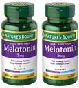 Nature's Bounty Melatonin 5mg Dual Spectrum, Supplément de sommeil 100 % sans médicament, libération rapide et libération prolongée, favorise la relaxation et la santé du sommeil, 60 comprimés bi-layer (paquet de 2)