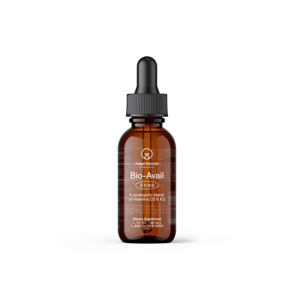 Adapt Naturals Vitamin D3 K2 1000 IU Supplement mit MCT-Öl, Bioverfügbare hochsorbierbare flüssige Formel, Überwinden von Vitamin D Mangel, Unterstützung Immun- & Stoffwechsel Gesundheit - 1 FL Oz, 600 Servierungen