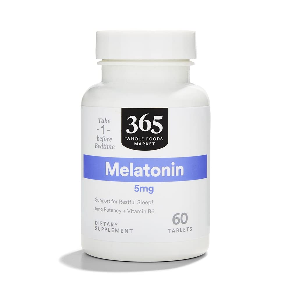 365 par Marché des aliments entiers, Mélatonine 5mg, 60 Nombre
