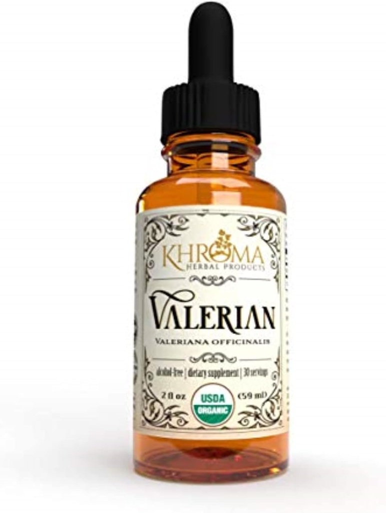 Khroma Kräuterprodukte Bio Valerian Root - 2 oz Flüssigkeit in einer Glasflasche - 30 maximale Stärke Servierungen