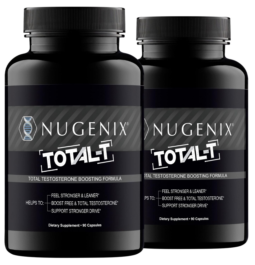 Nugenix Total-T, Free and Total Testosteron Booster Ergänzung für Männer, 180 Zähler