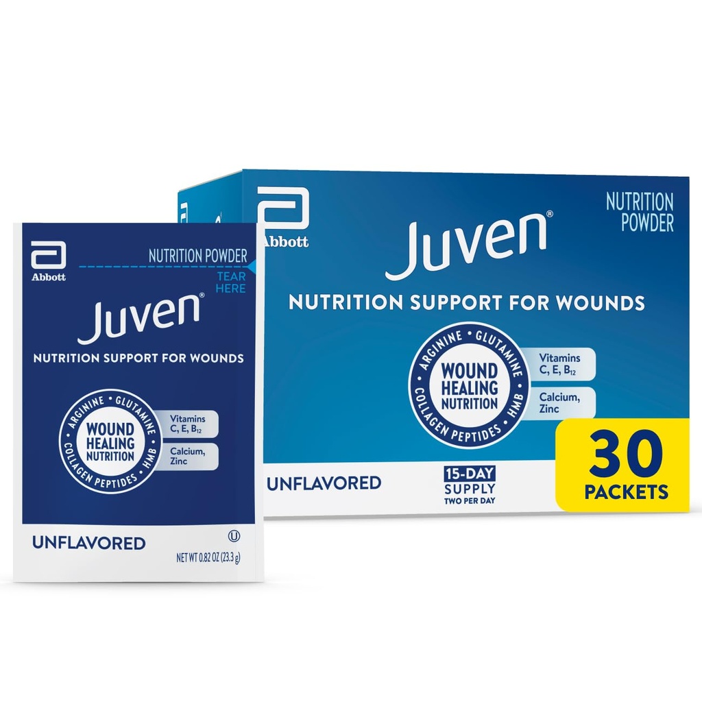 Juven Therapeutic Nutrition Drink Pulver Einschließlich Kollagen Peptide, Aminosäuren und HMB für die Wundheilung Unterstützung, Unaromatisiert, 30 Pakete