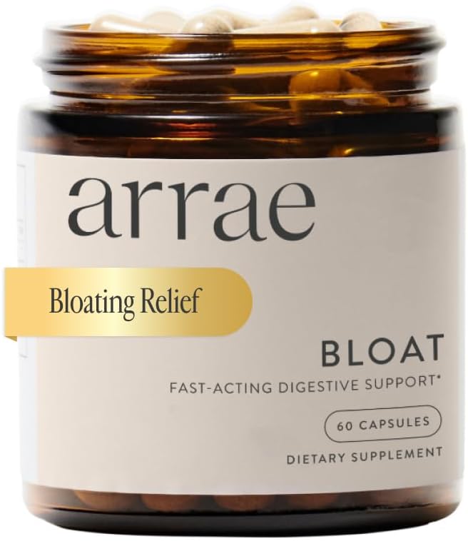 Arrae Fast-Acting Bloating Relief Digestive Enzyme, Alle natürlichen Bloat, Gas & Indigestion Relief Kapseln, 60 Zähler