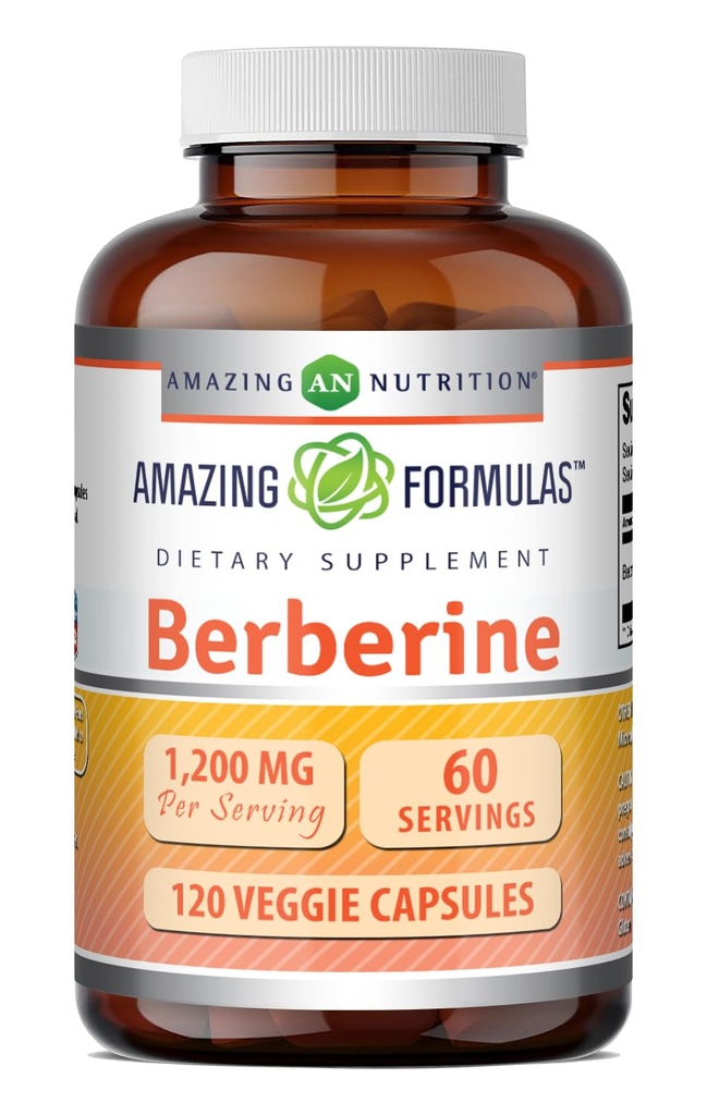 Erstaunliche Formeln Berberine Ergänzung | 1200 Mg pro Servieren | Veggie Kapseln | Non-GMO | Gluten-Free | Made in USA (1 Pack, 120 Count)