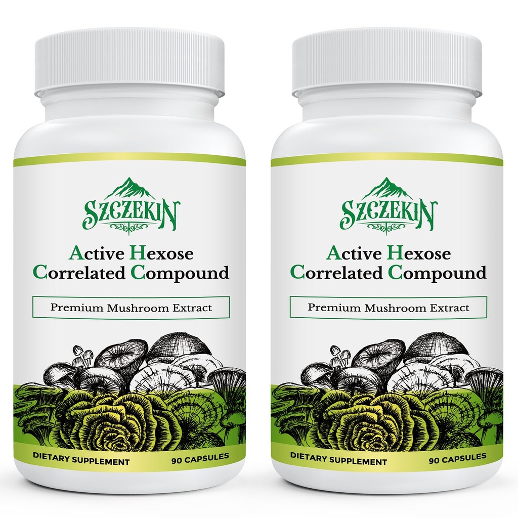 Hexose actif composé cordépendant 1500 mg supplément, supplément naturel d'extrait de champignons 8, système immunitaire, fonction hépatique, tueur naturel et cellules T activité, 180 capsules de légumes