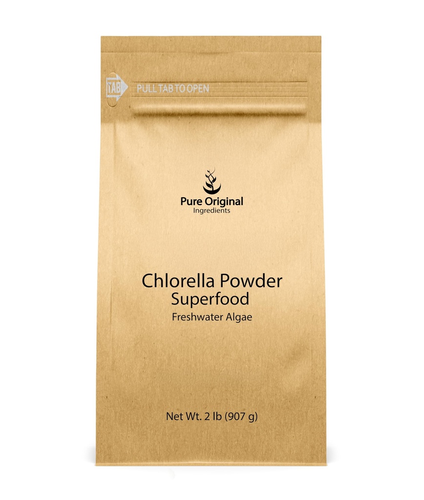 INGRÉDIENTS ORIGINAUX PURE Poudre de Chlorella (2 lb) Superaliments, Algues d'eau douce, naturel