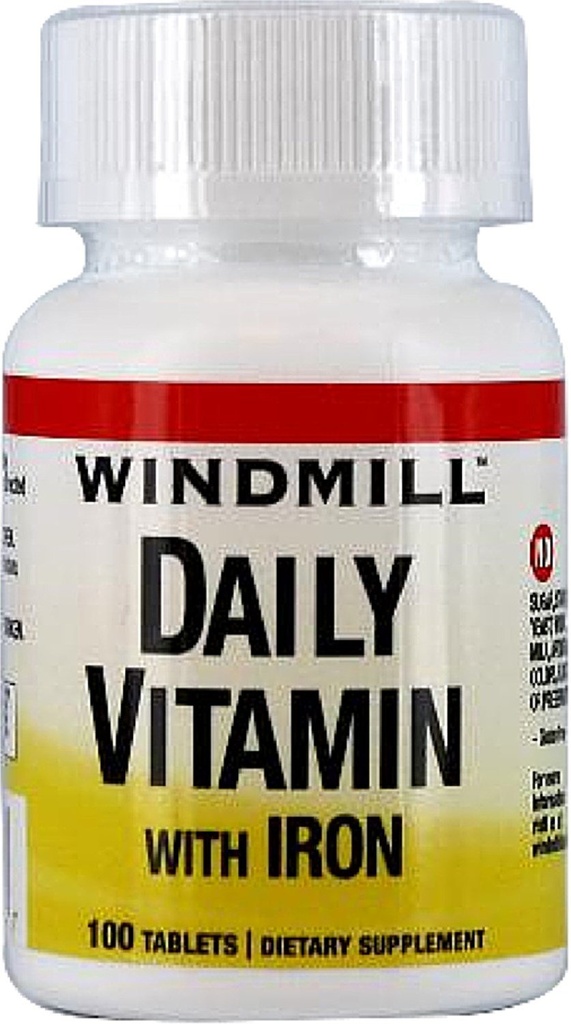 Moulin à vent Vitamine quotidienne avec fer et bêta-carotène