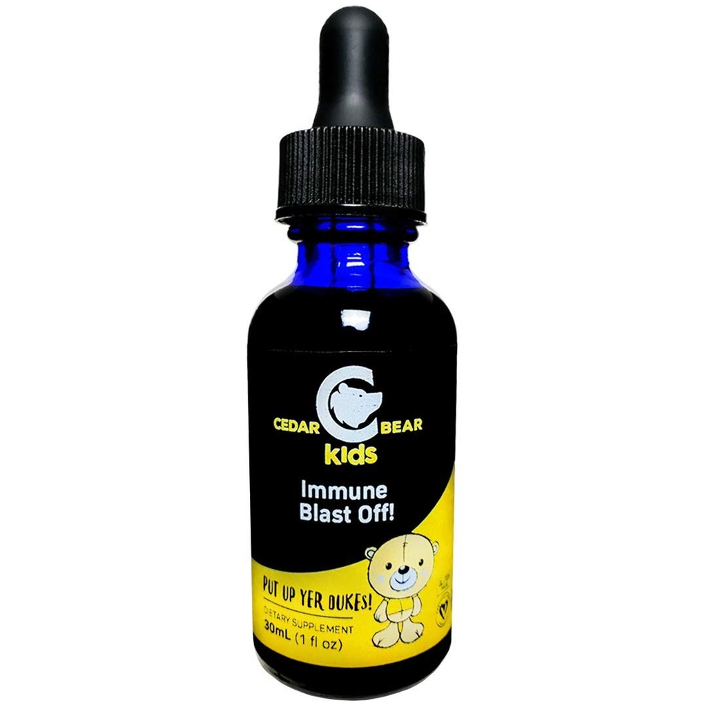 Cedar Bear Immune Blast Off! pour les enfants un supplément à base de plantes liquides qui soutient et active la réponse du système immunitaire dans tout le corps, en particulier dans le système respiratoire 1 FL Oz