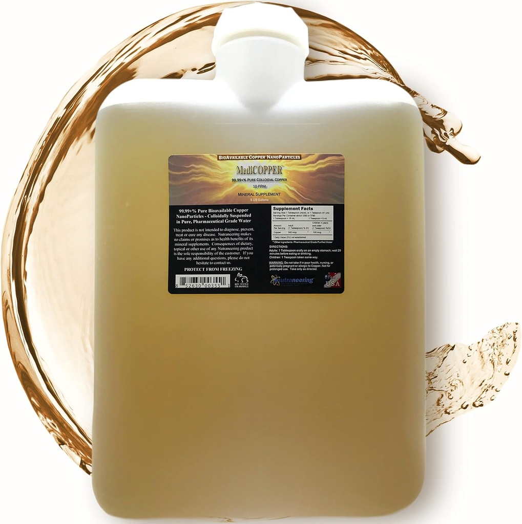 MediCOPPER Echte kolloidale Kupfer Nahrungsergänzung - 5 US Gallonen in Opaque BPA-freien Kunststoff Carboy