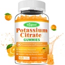 Kalium-Zitrat-Gummi-Ergänzung für Muskel-Gesundheit, Leg Cramp Relief, Elektrolyt Balance – Vegan, Non-GMO, Glutenfrei, Orange Flavor, 60 Count