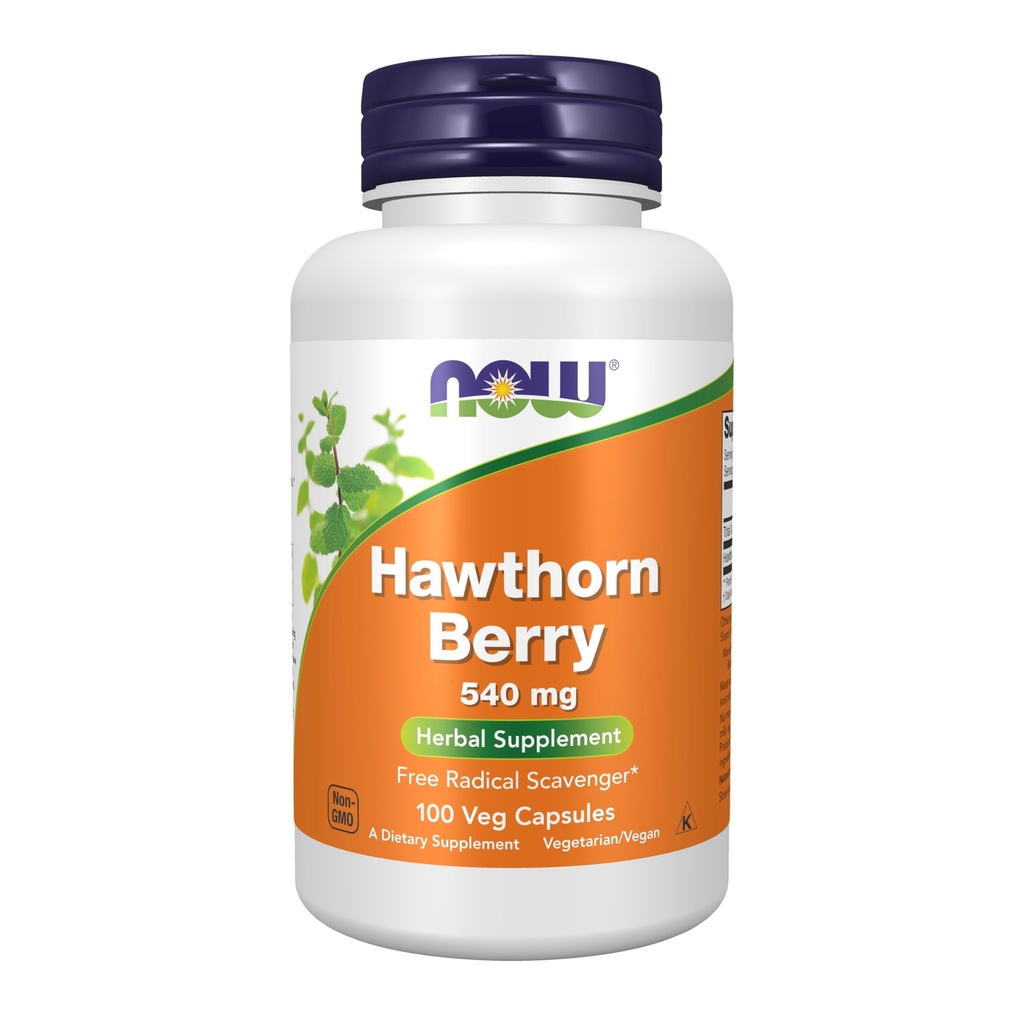 NOW Foods Supplements, Hawthorn Berry 540 mg, Free Radical Scavenger*, Herbal Supplement, 100 Veg Capsules