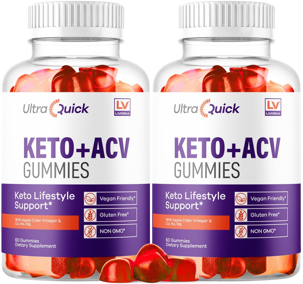 (2 Pack) Ultra Quick Keto ACV Gummis Weight Loss, Ultra Quick Keto ACV Gummis, UltraQuick Keto ACV Gummis, UltraQuick Keto Plus ACV Support Gummis, Ultra Quick Weight Loss Gummis für 2 Monate