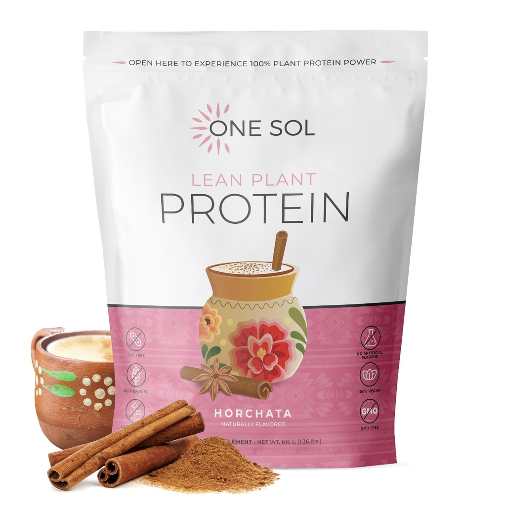 Ein Sol Lean Pflanzenbasiertes Proteinpulver, Pea & Brown Rice Protein, Low Carb, Vegan Friendly - Gluten, Lactose, & Soy Free - Ohne Zusatz von Zucker, Non-GMO, Clean Nutrition, No Bloating (Horchata)