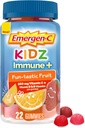 Emergen-C Kidz Immune+ Immune Support Nahrungsergänzungsmittel, Geflammte Gummis mit Vitamin C, B Vitamine und Vitamin D für Immununterstützung, Fun-Tastic Fruit Flavored Gummis - 22 Count