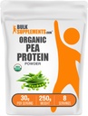 BulkSupplements.com Organic Pea Protein Powder - Pflanzenbasiertes und veganes Proteinpulver - Unflavored & Glutenfrei, 30g pro Servierung, 250g (8.8 oz) (Pack von 1)