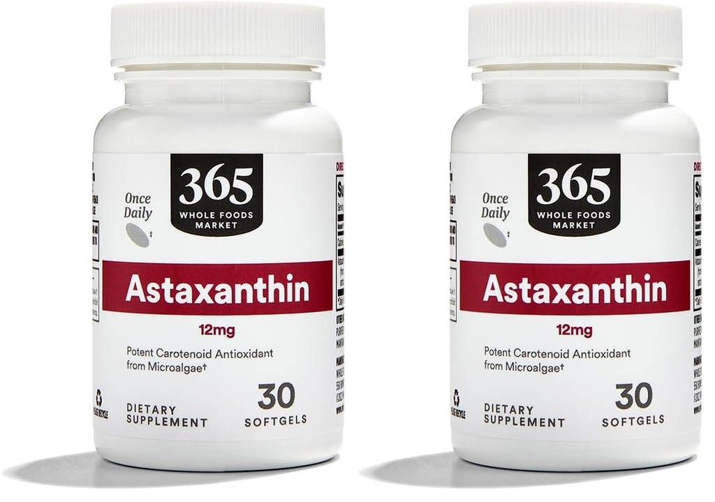 Marché des aliments entiers, Astaxanthine 12mg, 30 ct (paquet de 2)