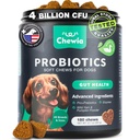 Probiotika für Hunde Gut Gesundheit, Verdauung, Immunität, Hefe Balance, juckende Haut, Allergien Unterstützung - Hund Probiotische Kauen mit Verdauungsenzymen für Gut Flora- Weiche Bäume mit Kürbis und Hefepulver