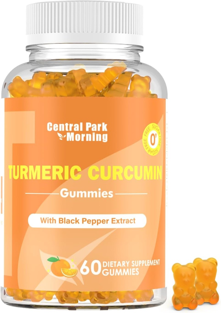 Gummies curcumine curcumine curcumine, Gummies de soutien articulaire extra-forte avec Curcumine curcumine curcumine, Vegan non-OGM, complément alimentaire, 60 comte