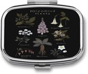 Metall 2 Compartment Pille Organizer Travel Friendly Portable Compact Pill Box Cute Pille Fall Vitamine,Fish Oil, Ergänzungen,Meds,Tablet for Purse,Pocket. (Poisonöse Pflanzen)