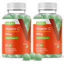 Viteey Kaubare Vitamin C Gummi für Erwachsene - 1050mg Maximale Stärke Immununterstützungsergänzung - Vegan, Glutenfrei - 180 Count